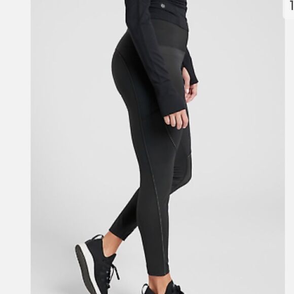Athleta Cold Front Hybird Run Black Tight Size XSP - Picture 2 of 10